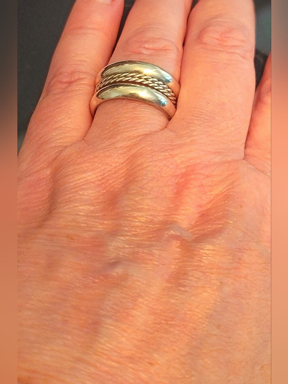 925 Sterling Silver Braided Band Ring - Silver Sz 7